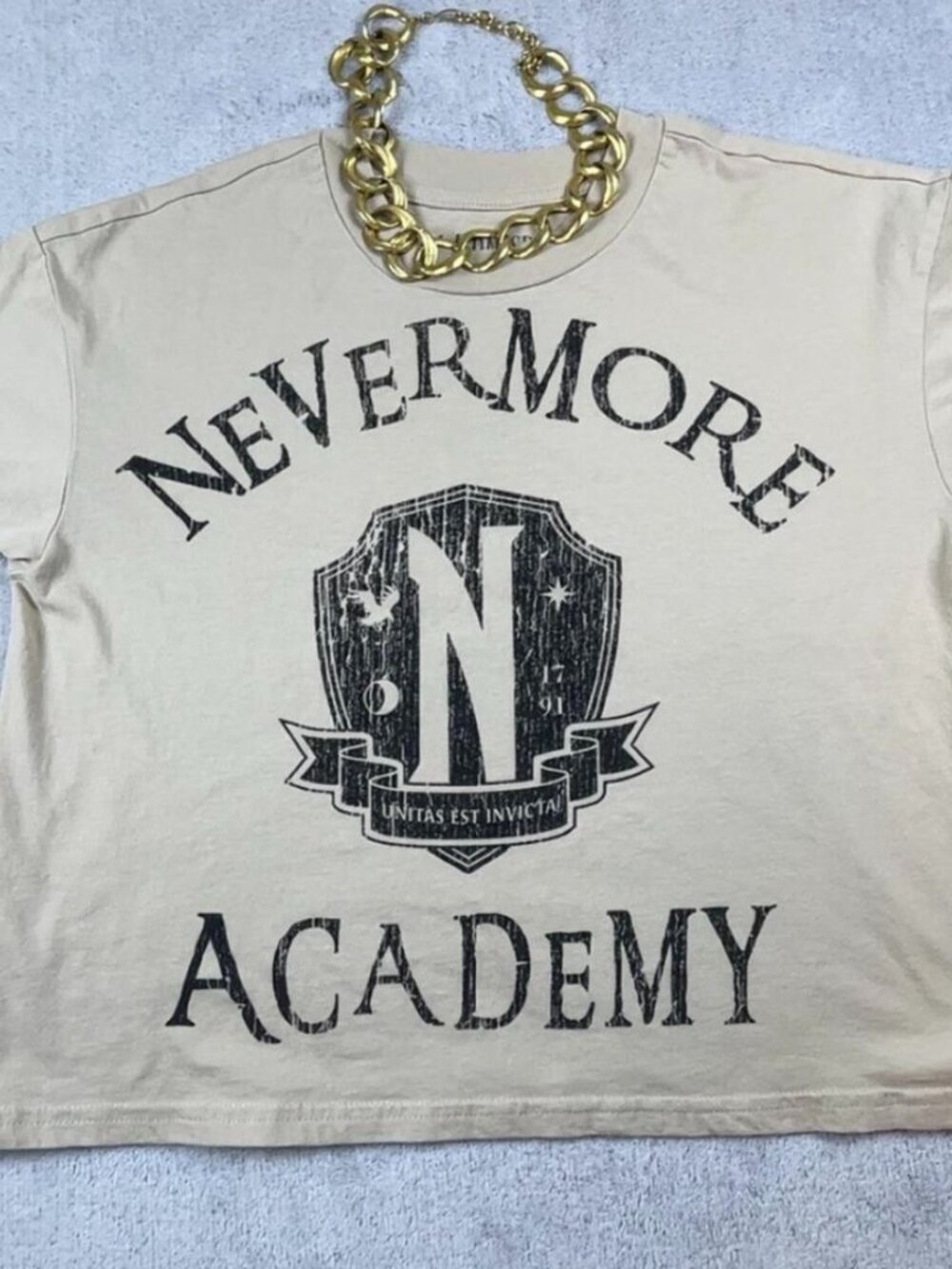 Nevermore Academy Cropped Graphic Tee – Size S